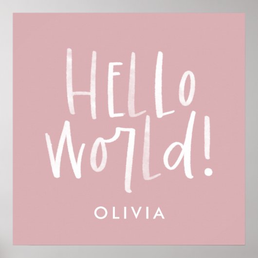 Moderne foto monogram familie girly roze en wit poster (Voorkant)