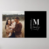 Moderne foto monogram familie zwart-wit poster (Voorkant)