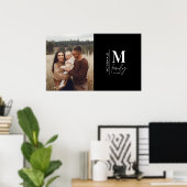 Moderne foto monogram familie zwart-wit poster (Thuiskantoor)