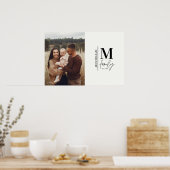 Moderne foto monogram familie zwart-wit poster (Keuken)