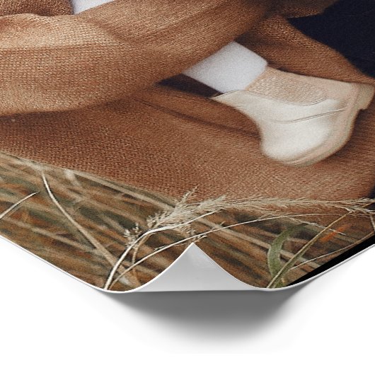 Moderne foto monogram familie zwart-wit poster (Hoek)