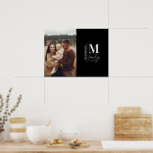 Moderne foto monogram familie zwart-wit poster (Keuken)
