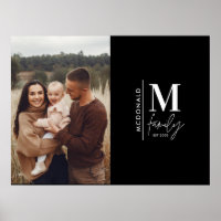 Moderne foto monogram familie zwart-wit