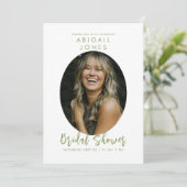 Moderne foto Moss Green Vrijgezellenfeest Kaart (Staand voorkant)