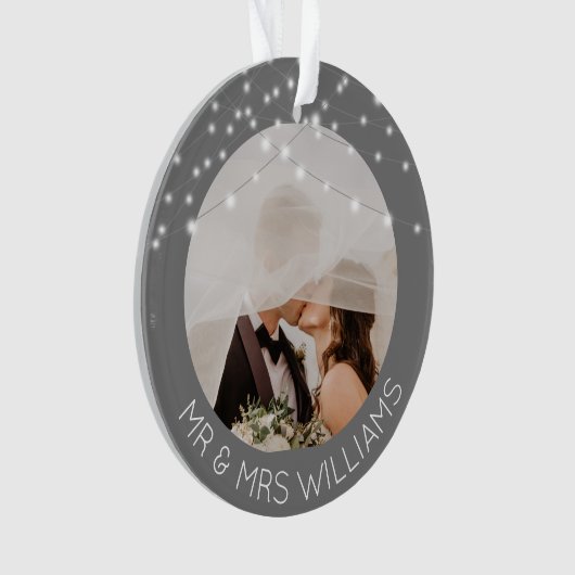 Moderne foto Mr. & Mrs. Kerstboom Ornament (voorkant)
