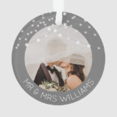 Moderne foto Mr. & Mrs. Kerstboom Ornament (achterkant)