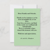 Moderne foto Muntgroen Bedankkaart (Achterkant)