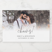 Moderne foto Names Date Cheers Wedding Favor Likeurfles Etiket (Enkel label)