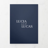 Moderne foto Navy Blue All-in-One bruiloft Drieluik Programma (Cover)