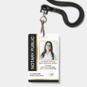 Moderne Foto Notaris Badge (Voorzijde met lanyard)