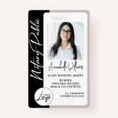 Moderne foto notaris publiek badge (Voorkant)