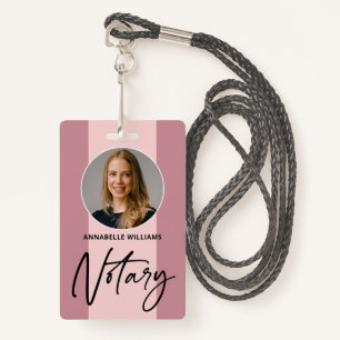 Moderne foto notarissigning agent Badge