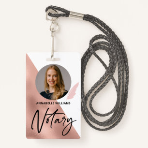 Moderne foto notarissigning agent Badge