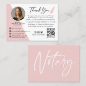 Moderne foto notaristekenaar bedankt  visitekaartje (Voorkant / Achterkant)