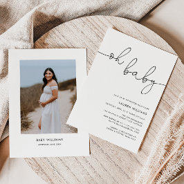 Moderne foto Oh Baby Baby shower Kaart