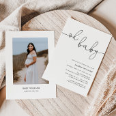 Moderne foto Oh Baby Baby shower Kaart