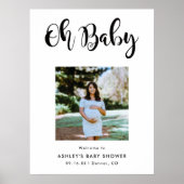 Moderne foto Oh Baby shower Welkomstbord Poster (Voorkant)