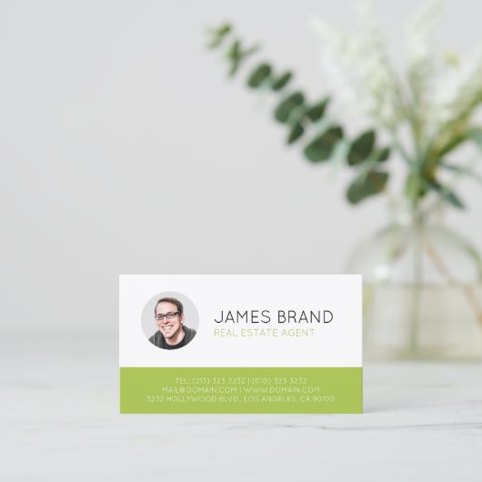Moderne foto onroerend goed visitekaartje (Staand voorkant)