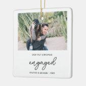 Moderne foto onze eerste kerst keramisch ornament (Links)