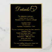 Moderne foto op achterkant bruiloft details behuiz folie uitnodiging (Voorkant)