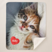 Moderne foto op persoonlijke titel van Dog Cat Lov Sherpa Deken (Voorkant)