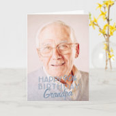 Moderne foto opa Happy Birthday Greeting Kaart (Gele Bloem)