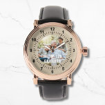 Moderne foto-opa-scriptkop horloge<br><div class="desc">Moderne foto Opa Script Heart Watches heeft uw favoriete foto met de tekst "Wij (hart) u Opa" in een moderne witte typografie overlay. Personaliseer door de tekst in het tekstvak te bewerken. Ontworpen door ©Evco Studio www.zazzle.com/store/evcostudio</div>