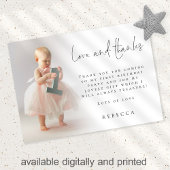 Moderne foto overlay 1e verjaardag dank u kaart