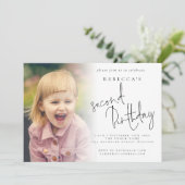 Moderne foto overlay 2e verjaardag partij kaart (Staand voorkant)