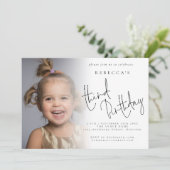 Moderne foto Overlay 3e verjaardag Party Kaart (Staand voorkant)