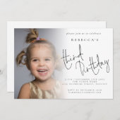 Moderne foto Overlay 3e verjaardag Party Kaart (Voorkant / Achterkant)