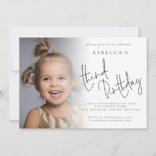 Moderne foto Overlay 3e verjaardag Party Kaart