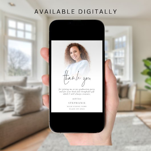 Moderne foto overlay Afstuderen Dank u Kaart