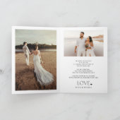 Moderne foto overlay bericht bruiloft gevouwen bedankkaart (Binnen)