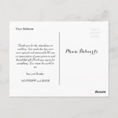 Moderne foto overlay bruiloft bedankkaart briefkaart (Achterkant)