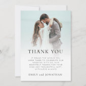 Moderne foto-overlay bruiloft Bedankt Kaart (Voorkant)