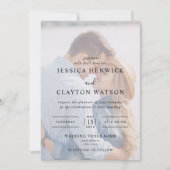 Moderne foto-overlay bruiloft kaart (Voorkant)