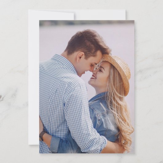 Moderne foto-overlay bruiloft kaart (Achterkant)