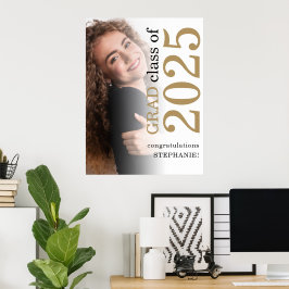 Moderne foto overlay Congrats Afstudeerder 2025 Af Poster