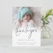 Moderne foto-overlay Dank u geboorteaankondiging Bedankkaart (Staand voorkant)