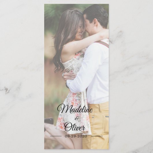 Moderne foto Overlay Elegant Wedding Menu (Achterkant)