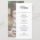 Moderne foto Overlay Elegant Wedding Menu (Voorkant / Achterkant)