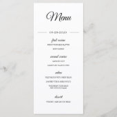 Moderne foto Overlay Elegant Wedding Menu (Voorkant)