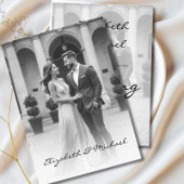Moderne foto overlay Elegant zwart wit bruiloft Kaart