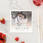 Moderne foto-overlay Engagement Party Napkins Servet (Insitu)