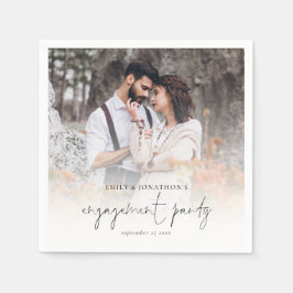 Moderne foto-overlay Engagement Party Napkins Servet