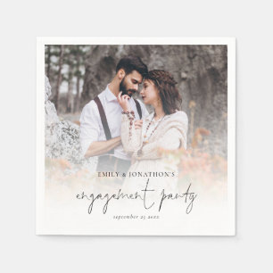 Moderne foto-overlay Engagement Party Napkins Servet
