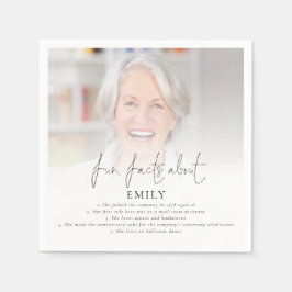 Moderne foto-overlay Fun Facts Retirement Party Servet