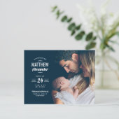 Moderne foto Overlay Geboorte Aankondiging Briefka (Staand voorkant)