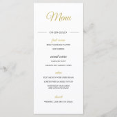 Moderne foto-overlay Gold Elegant Wedding Menu (Voorkant)